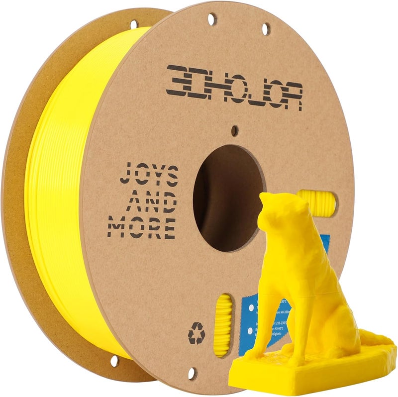 3DHoJor PLA+ Filament 1.75mm, 3D Printer Filament PLA Plus, Cardboard Spool 3D Printing Filament, Dimensional Accuracy +/- 0.03 mm, Yellow, 1kg - Image 1